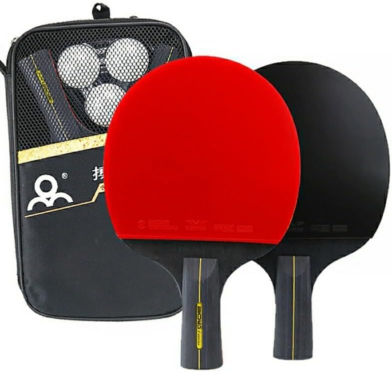 卓球セット 2ピース卓球バット、初心者と経験豊富なプレーヤー向けのプロ卓球ラケットセット