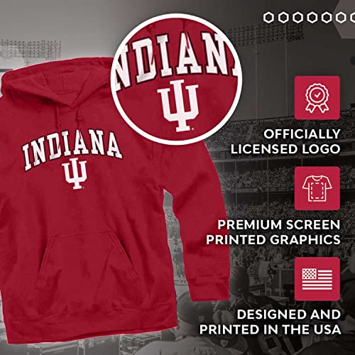 Campus Colors Adult Arch & Logo Soft Style Gameday Hooded Sweatshirt (Indiana Hoosiers - Red, X-Large) #TOP4