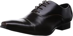 MM ONE Oxford Mens Enamel Lace-up Shoes Straight Tip Shoes Dark Brown 46 EU US Mens 12 M