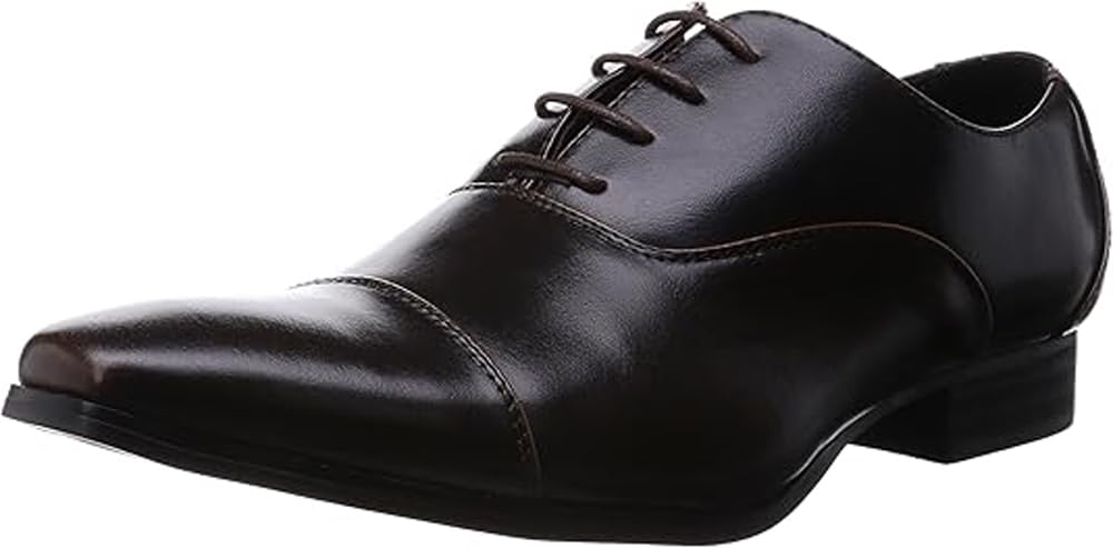 MM ONE Oxford Mens Enamel Lace-up Shoes Straight Tip Shoes Dark Brown 46 EU US Mens 12 M