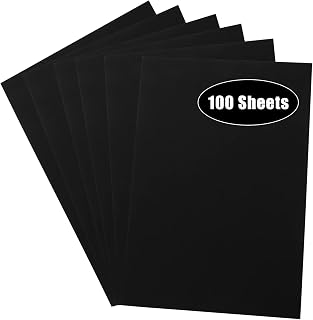AKOLAFE A3 Black Card Thick Black Paper, 100 Sheets Black Paper A3 Size Black Cardboard, 250GSM Card