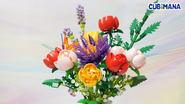 Amazon.com: CUBIMANA Flowers Bouquet Building Set - Rose Flower