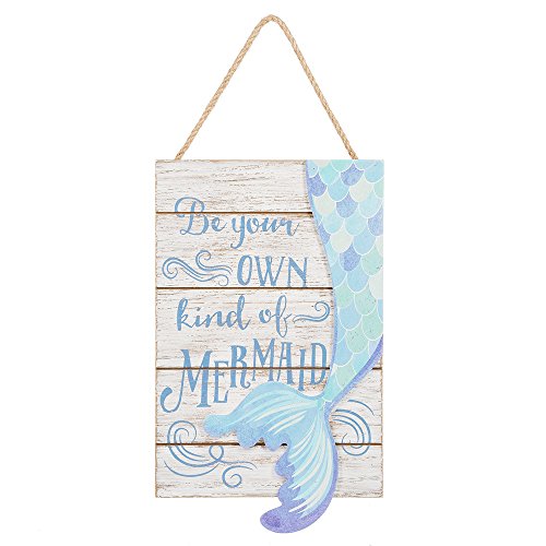 Image of midwest cbk 11" Wood Plank Wall Art Be Your Own Kind of Mermaid