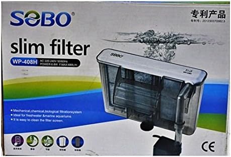 SOBO Slim Filter WP 408H Hang On Filter Flow Max. 680L/H by Jainsons, Black, 1 Piece