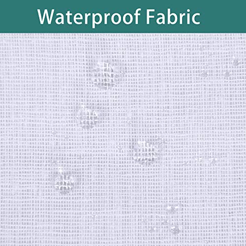 Lordtex Burlap Linen Look Outdoor Curtain For Patio - 2 Panels Waterproof Tab Top Sheer Curtains For Pergola, Porch, Cabana And Gazebo Indoor/Outdoor Voile Sheer Drapes, 52 X 84 Inch, White #TOP2