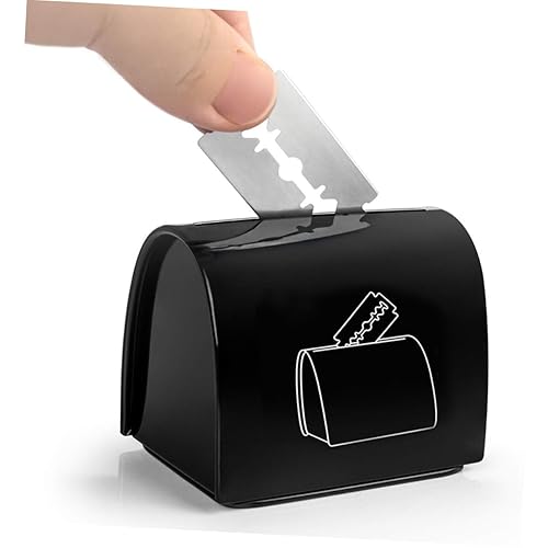 Miniatura 7 de FRCOLOR Caja de reciclaje de cuchillas, dispensador de maquinilla de afeitar, caja de eliminación de rebanadas de afeitar, almacenamiento de hojas