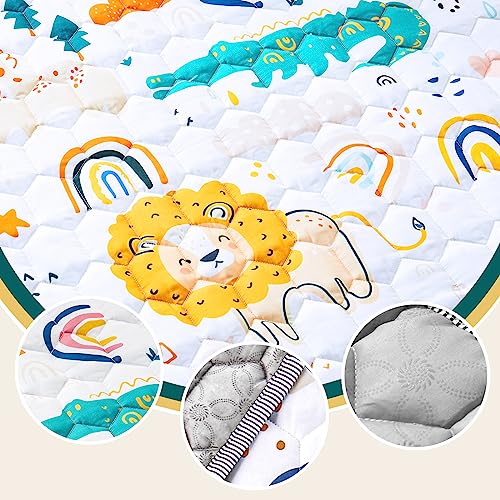 Baby Play Mat 50" X 50",Foldable Baby Play Mat, Non-Slip Cushioned Baby Playpen Mat For Playing, Baby Playmat Floor Mat For Infants, Babies, Toddlers,Machine Washable For Easy Care. #TOP2