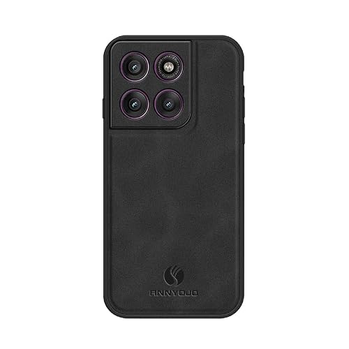 linsuyu Case Compatible with Motorola Edge 60 Pro 5G, Compatible with Motorola Edge 60s Pro Matte Leather Phone Case Black.
