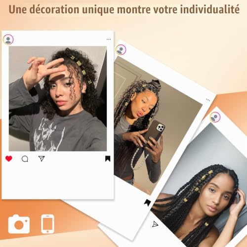 Cossaot 40 Pièces Or Bijou Cheveux, Hair Beads, Accessoire Cheveux – vue 6