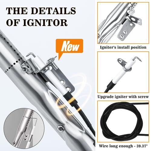 Grill Replacement Parts for Nexgrill 720-0888, 720-0888N, 720-0830H,720-0888S, Gas Grill Burner Tube, Heat Plates, Grill Igniter Kit Replacement for Home Depot Nexgrill 5 Burner, 304 Stainless Steel by Hisencn - Image 8