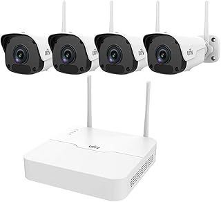 UNV Wireless Surveillance Cameras Kit/WiFi NVR with 4 wifi Bullet IP Network Camera Combo KIT/301-04LB-W/4 * 2122SR3-F40W-D
