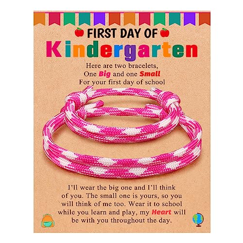 PINKDODO First Day of School Bracelet Mommy and Me Bracelets Mother Son Back to School Gifts