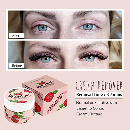 LyonLash Pro Gentle Cream Remover 15g 0.51fl. oz | Removes Eyelash Extension Glue Effectively| Low Irritation for Sensitive Skin | Essential Lash Extensions Supplies (Garden Rose)