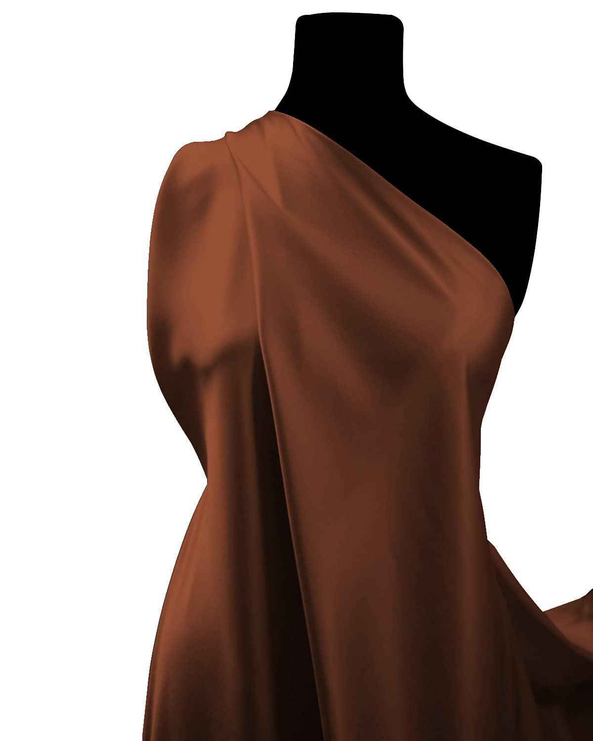 Coffee Brown Plain Budget Satin Silky Fabric Lightweight Dress Material - Dress Fabric, Bridal Use, Costumes, Crafting, Draping, Decoration & Swagging l 60" - 150cm Wide | Sold by The Metre