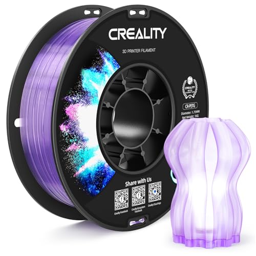 Image of CREALITY PETG Filament 1.75mm 3D Printer Filament, 1kg (2.2lb) Neatly Wound Spool, Dimensional Accuracy ±0.03mm, Fit for Ender, Bambu Lab, ELEGOO FDM Printers, Translucent Light Purple