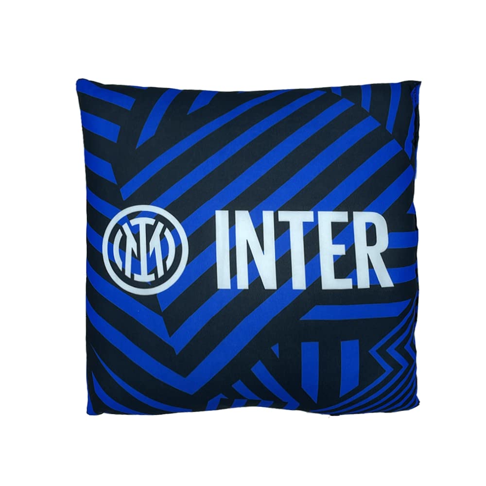 Inter Cuscino da Salotto Nuovo Logo Doppia Grafica Logo, Poliestere, Adulto Unisex, Nero/Blu, Taglia Unica
