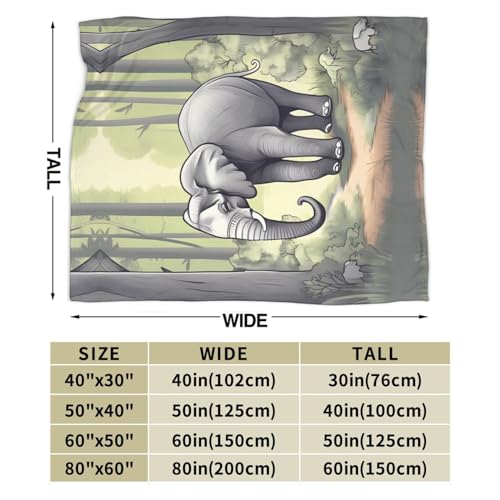 Couverture en micro polaire ultra douce Walking Elephant de luxe