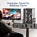 Suptek Computer Tower Stand,7.28 to 11.81 inch Wide Adjustable CPU Steel Rolling Stand,Under Desk or Floor Mobile CPU Stand Holder with Locking Caster Wheels,Gaming PC Holder, Black