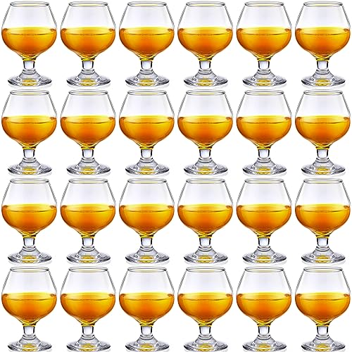 Qunclay Lot de 24 verres à shot mignons pour dégustation de brandy, whisky, vin, bière (140 ml)