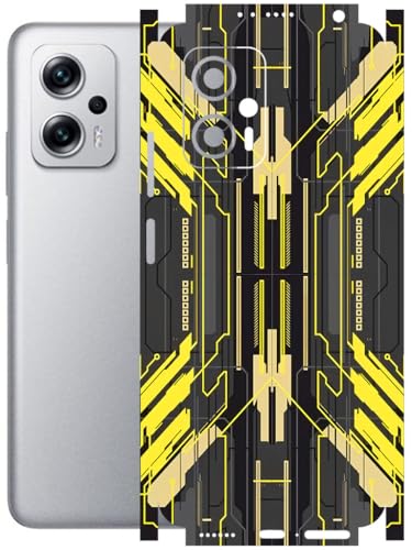 Image of AtOdds - Full Body Back Screen Guard Protector Film - Lamination Wrap Skin Sticker Compatible with REDMI K50i (5G) | Scratchproof Matte Finish (Cyber Yellow)