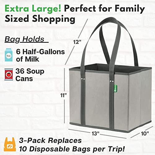Creative Green Life Ultimate Shopping Bag 5-Pack – Reusable Grocery Box Bags (3) – Insulated Grocery Bags (2) – Premium Quality, Heavy Duty Tote Bag Set - image 9