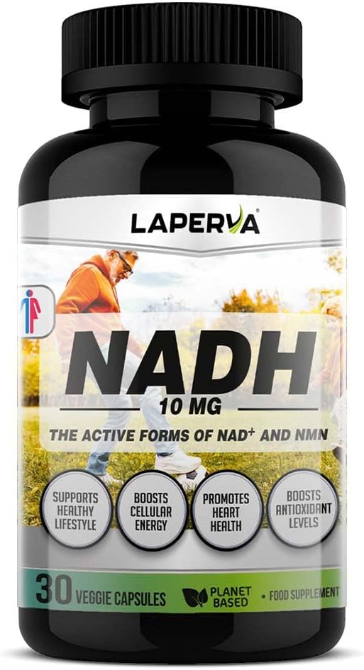 NADH 10 mg โ Cellular Energy Support & Antioxidant Activity โ Helps Maintain Vitality, Mental Clarity & Heart Wellness โ 30 Plant-Based Veggie Capsules