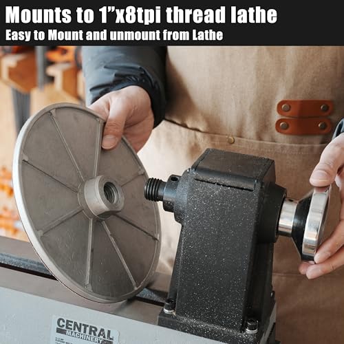 Image of Lathe Mounted Disc Sander for 10 inch and 12 inch Woodtuning Lathe with Thread 1 inchX8TPI, Sanding Accessory, 9 inch Disc Sander.