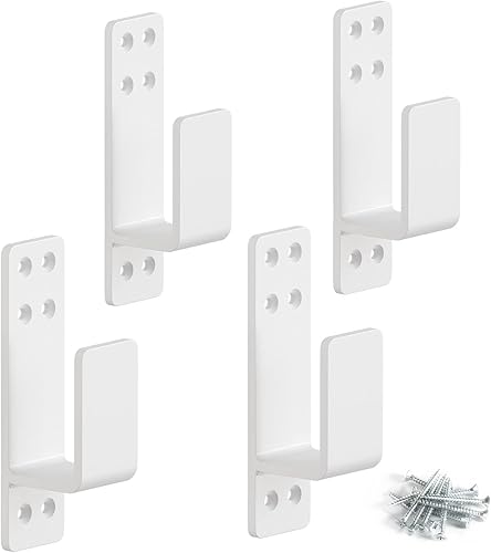 Miniatura 9 de Soportes de barricada de puerta de 2 x 4 resistentes, 2 piezas, soportes para barra de puerta, para seguridad en el hogar, color negro