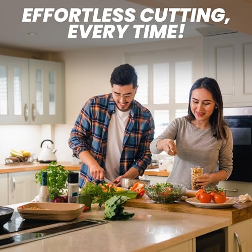 مجموعة سكاكين مطبخ من الستانلس ستيل من سولينجن - سكاكين بشفرة مسننة حادة للغاية للخضروات والفواكه، مقبض صلب، سهلة الامساك، هدية لمحبي الطبخ والطهاة | (متعددة الالوان، مجموعة من 3 قطع)