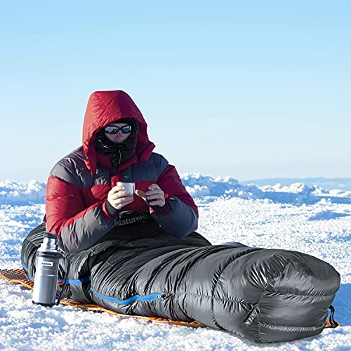 Image of Naturehike Winter Down Hood Outdoor Windproof Down Cap Warm Goose Down Hat for Hiking Skiing Cycling (Black)