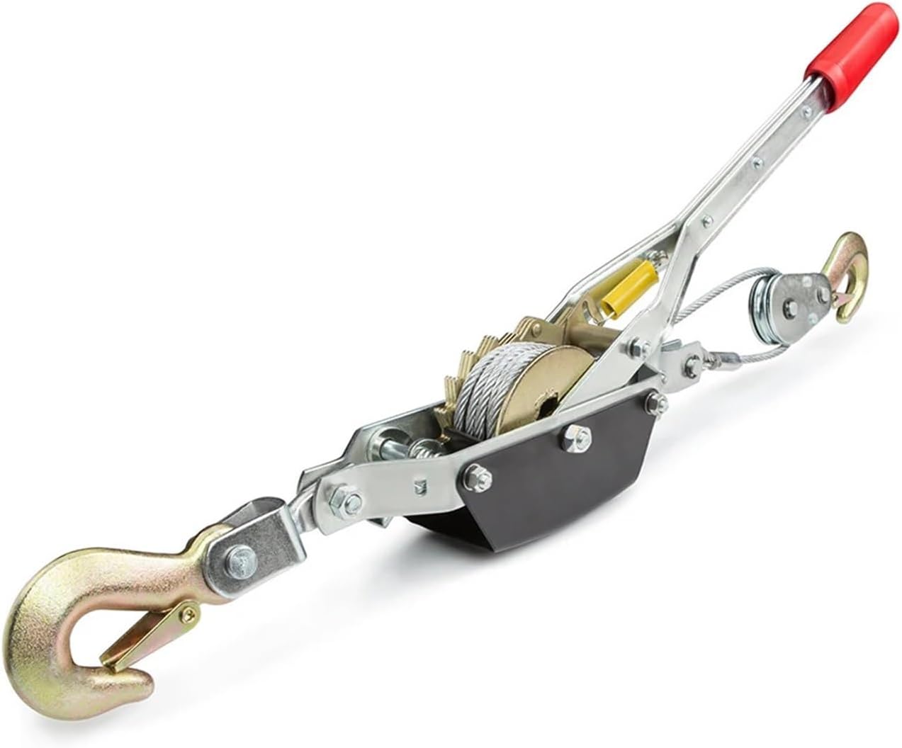 Hand Winch, 4-Ton Hoist Ratchet Hand Lever Puller, Heavy Duty Hand Puller Come Along 2 Hooks Cable,for Trailer, Boat or ATV Towing