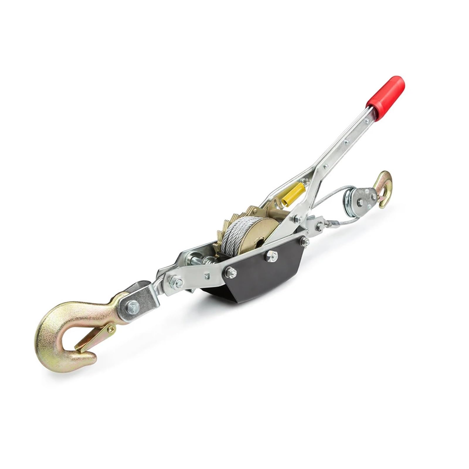 MYUYEE Electric Winch, 4-Ton Hoist Ratchet Hand Lever Puller, Heavy Duty Come Along 2 Hooks Cable,User-Friendly