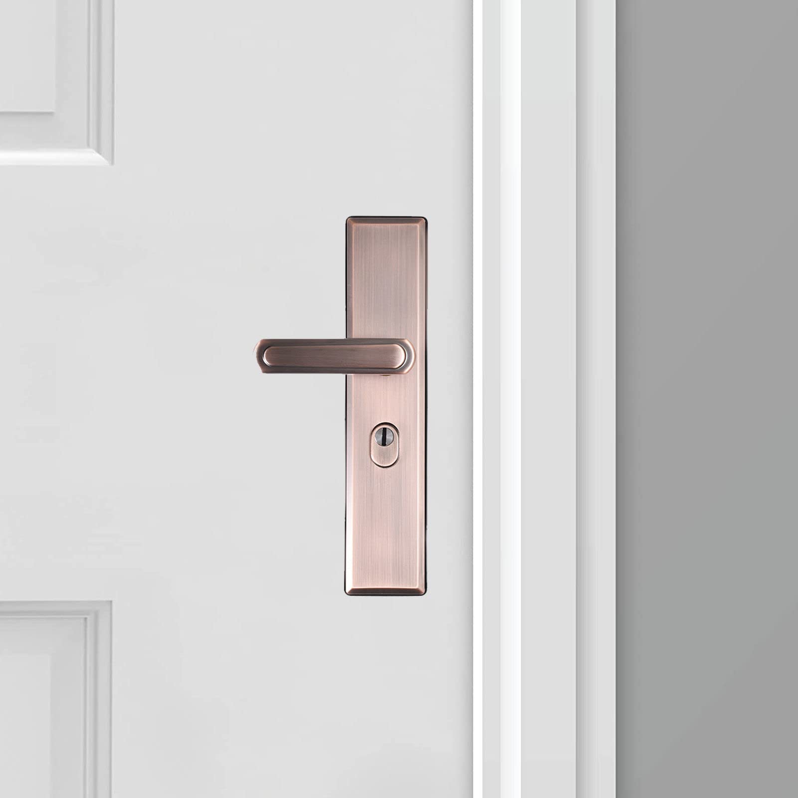 Pomos de puerta de armario, palanca de puerta de juego de manijas de metal, manija de puerta for herrajes de manija de puerta de entrada y puerta delantera, cerradura de paso de pasillo y armario-tubo