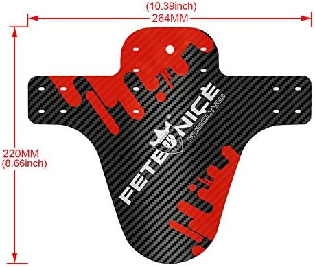 FETESNICE 3D Carbon Fibre MTB Mudguard Set - Thickened 0.8mm PP, Front & Rear Bike Fender Kit for Mountain Bikes (20-29”) - Image 4