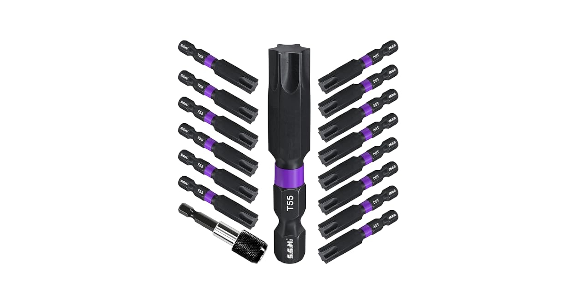 T55 Torx Bits for Impact Driver,SuSuMu 15 Pieces T55 2 in