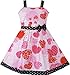 Sunny Fashion Girls Pink Heart Print Bow Tie Party Sundress Size 7-8