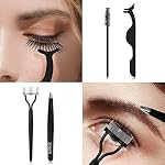 Eyelash Curler with Comb and Brush Fit All Eye Shape Curved Eyelash Curlers with 5PCS Silicone Refill Pad,Natural and Long Lasting Lash Curler for Women Make Up Gift(Blue) - Image 4