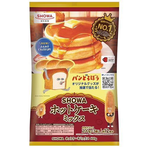 昭和産業 SHOWA ホットケーキミックス 600g ×5個 （パンどろぼうパッケージ）のサムネイル