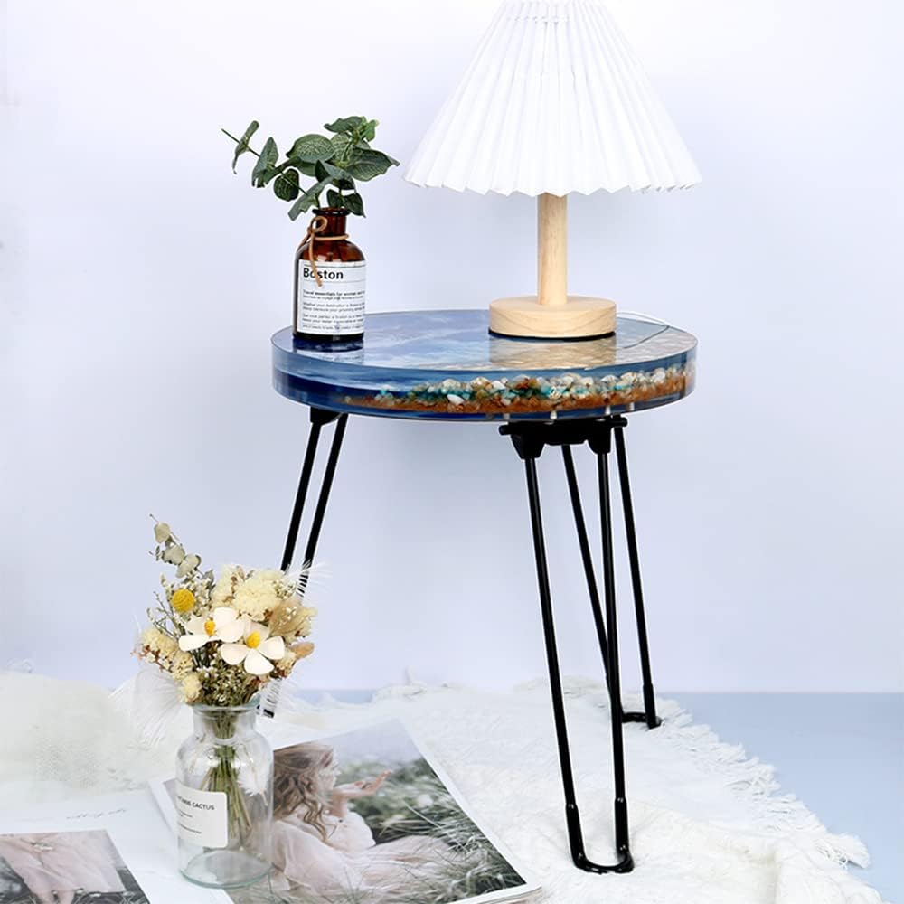 Large Resin Molds, 14 Inch Round Silicone Molds with 3 Pcs Hairpin Legs, Epoxy Resin Casting Molds for Table, Round Stool, Big Tray, Clock, Resin Art, Gifts, Home Decoration