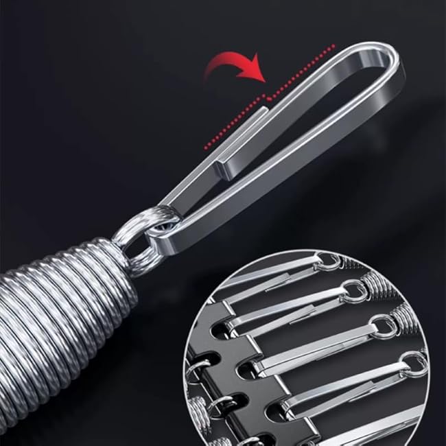 5-Level Adjustable Chest Expander up to 66 lbs | Fitness Equipment for Home Gym Steel Buckle & Electroplated Springs | Workout Equipment for Grip, Arm, Chest, Back Training