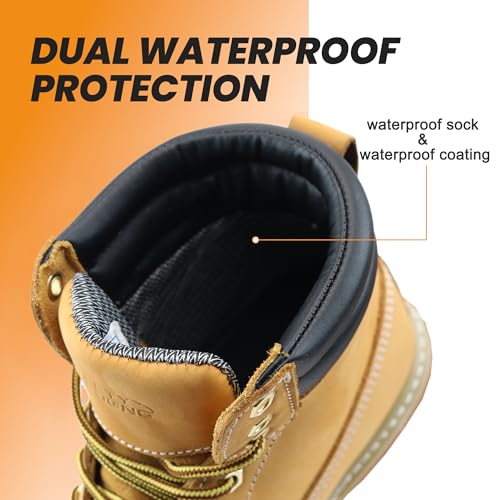 Image of Work Boots for Men Waterproof Soft Toe Non Slip Comfortable Leather Workboots