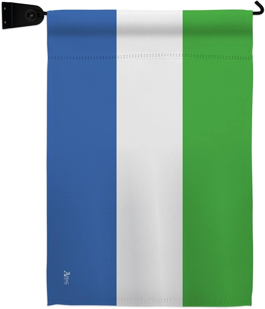 Sierra Leone Garden Flag Set Wall Holder Regional Nationality Nation International World Country Particular Area Small Decorative Gift Yard House Banner Made In USA 13 X 18.5