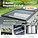 Captiva Designs 2-Burner Propane Gas BBQ Grill with Cast Iron Griddle Pan, 20,000 BTU Output Small Barbecue Grill for Outdoor, Patio, Backyard and Balcony