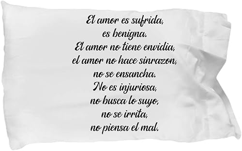 1 Corintios 134-5 Regalos catolica cristianas funda de almohada en Espanol con versiculos de la biblia