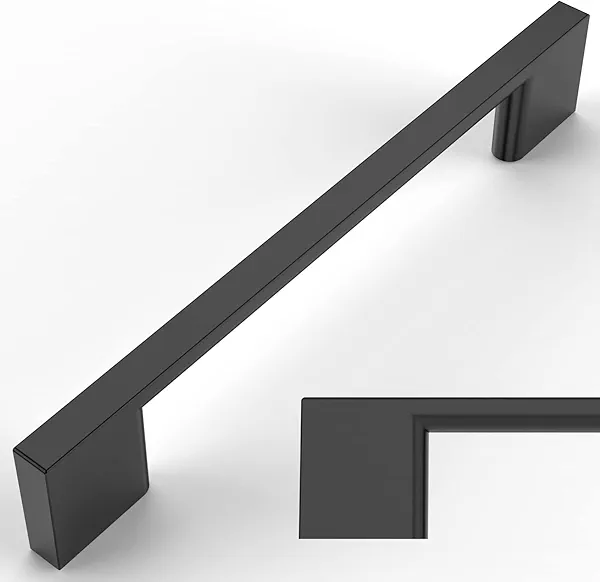 Amerdeco 10 Pack Matte Black Cabinet Pulls 5 Inch(128MM) Hole Centers Kitchen Cabinet Handles Cabinet Hardware Kitchen Handles for Cabinets Cupboard Handles Drawer Pulls ZH0060