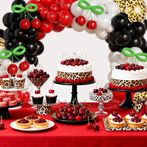 Image of JOGAMS 182Pcs Betty Party Decorations,Leopard Cheetah Print Party Decorations with Matte White Cheetah Foil Balloons for Bachelorette Birthday Baby Shower Vintage Retro Party