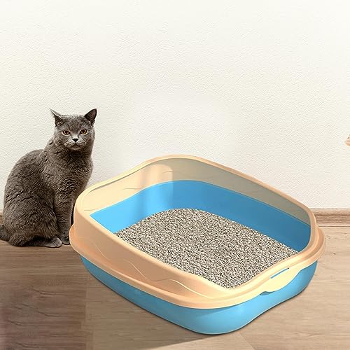 Arenero para gato semi cerrado alto azul miniatura 2