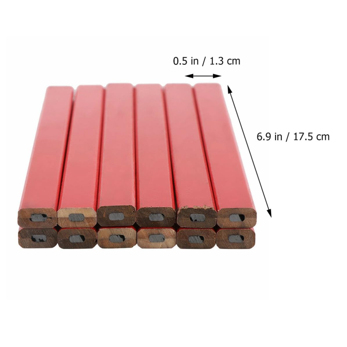 POPETPOP Matite da Carpentiere 72 Resistenti Agli Urti in Legno Rosso Ottagonali per Scrivere su Superfici Dure e Irregolari per Lavori di Falegnameria