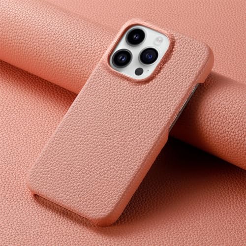 Protection en cuir rose iPhone 14 pour préserver la valeur de votre téléphone sans l'alourdir