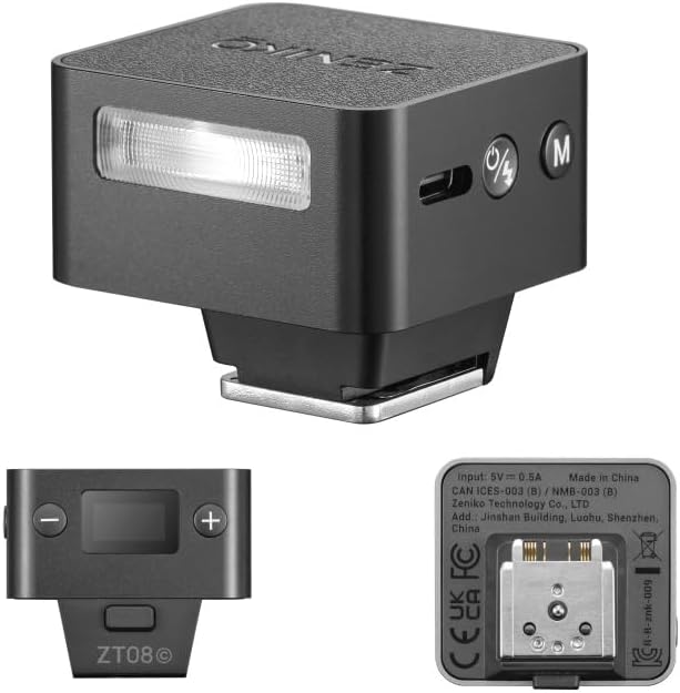 ZT08 TTL Mini Camera Flash Light for Sony, Speedlite Built-in Lithium Battery for Cameras (Black for Sony)